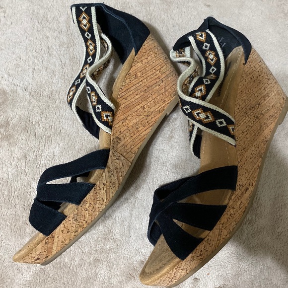 Minnetonka leather cork wedge sandals size 11 - Picture 5 of 5